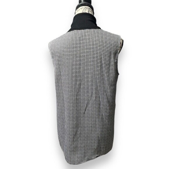 Club Monaco M Houndstooth Sleeveless Turtleneck Blouse Office Chic Minimalist - Picture 6 of 12